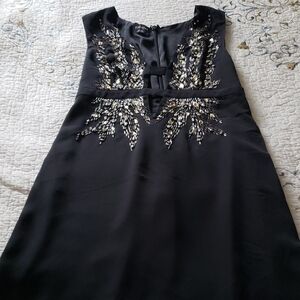 bebe Black Dress with Silver Embellishments